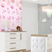 Papel de Parede infantil rosa bebê 0.52m x 3.00m