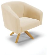 Poltrona Decorativa Giratória MA30 Stella Suede D03 - D'Rossi - Bege