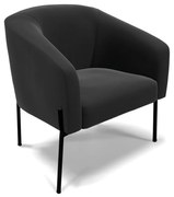 Poltrona Decorativa Pé de Ferro Preto Stella Suede D03 - D'Rossi - Preto