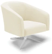 Poltrona Decorativa Giratória Cromada Stella Cotelê Ext/Veludo D03 - D'Rossi - Off White