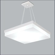 Pendente Flutua Quadrado 47X47Cm 6Xe27 Metal E Acrílico | Usina 3901/4... (BT - Branco Texturizado)