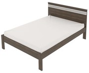 Cama de casal MDP CM8009 Nogal/Branco G69 - Gran Belo