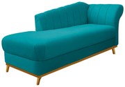 Recamier Vanessa 140cm Lado Esquerdo Suede Azul Turquesa - ADJ Decor