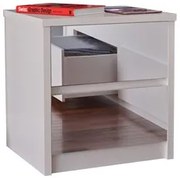 Mesa de Cabeceira Espelhada 2 Gavetas Blank F04 Branco - Mpozenato