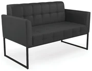 Sofá Namoradeira Elisa Corino Base Metálica Industrial Preto - D'Rossi - Preto