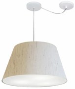 Lustre Pendente Cone Com Desvio Md-4278 Cúpula 30/35x50cm Linho Bege - Bivolt