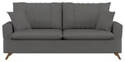 Sofá 160cm 2 Lugares com Almofadas Pés Curvos Veras Suede D05 Cinza -