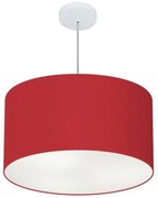 Lustre Pendente Cilíndrico Md-4101 Cúpula em Tecido 60x30cm Bordo - Bivolt