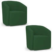 Poltrona Decorativa Orgânica Kit 2 Stella Max Veludo D03 - D'Rossi - Verde