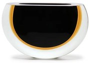 Vaso 92 MS Bicolor Preto com Âmbar Murano Cristais Cadoro