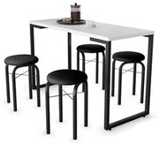 Conjunto Mesa de Cozinha Prattica Industrial 120cm com 4 Banquetas F02