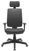 Cadeira Office Brizza Soft Vinil Preto RelaxPlax Com Encosto Cabeca Base Standard 126cm - 63489 Sun House