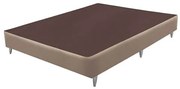 Base Sommier de Cama Box Alta Linho Bege Casal 138cm - 70600 Sun House