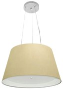 Lustre Pendente Cone Md-4119 Cúpula em Tecido 21/40x30cm Algodão Crú / Branco - Bivolt