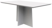 Mesa de Jantar Retangular Tampo com Vidro Angra 160 cm Off White - D'Rossi