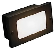 Balizador Led De Embutir Vidro Aluminio Preto 3w 2700k Ip65