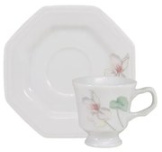 Xícara Café Com Pires 60Ml Porcelana Schmidt - Dec. Encanto E373