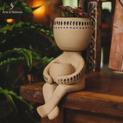 Vaso Boneco de Cerâmica 20cm