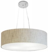 Lustre Pendente Cilíndrico Md-4193 Cúpula em Tecido 70x15cm Rustico Bege - Bivolt