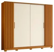 Guarda Roupa Casal 4 Portas 4 Gavetas Jacarandá Flex Cinamomo/Off Whit