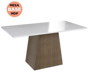 Mesa Com Base De Jantar Cozinha Multiuso - Ameixa/branco