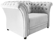 Poltrona Decorativa Chesterfield Sofia Suede Branco - ADJ Decor