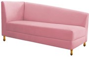 Recamier Valéria 140cm Lado Direito Suede Rosa Bebê- ADJ Decor