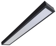 Plafon Led Sobrepor Retangular Preto 54W Valencia - LED BRANCO QUENTE (3000K)