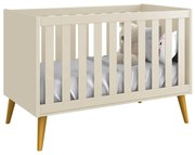 Berço Mini Cama Theo com Pés Retrô Mel - Areia