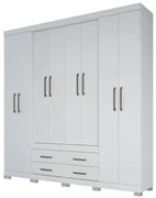 Guarda Roupa Casal 8 Portas 4 Gavetas Nápoles 8.4 Branco - Santos Andi