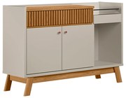 Buffet Aparador Carol 2 Portas Nature e Off White 87x133 cm L04 - D'Rossi