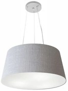 Lustre Pendente Cone Md-4048 Cúpula em Tecido 21/50x40cm Rustico Cinza - Bivolt