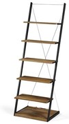 Estante Escada Queens cor Driftwood Estrutura em Aco Grafite 184cm - 64105 Sun House