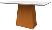 Mesa de Jantar Retangular Tampo com Vidro Bella 120 cm Off White Base Ypê - D'Rossi