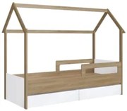 Cama Infantil Casinha Com 2 Gavetas Infix C06 Branco/Aveiro - Mpozenat