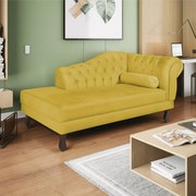 Recamier Diana 140cm Lado Esquerdo Suede Amarelo - ADJ Decor