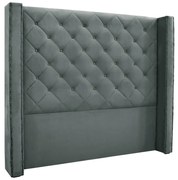 Cabeceira Cama Box Casal 140 cm Vicenza Veludo Cinza S04 - D'Rossi