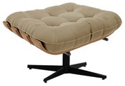 Puff Giratório Costela Suede Base Giratória Preto - D'Rossi - Marrom Rato