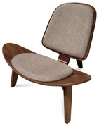 Poltrona Shell Madeira Moldada Imbuia Design by Hans Wegner