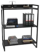 Estante Livreiro Prisma Estilo Industrial 80cm 3 Prateleiras C08 Preto