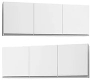 Kit 2 Armários Aéreos 150cm 3 Portas Argélia Branco - Lumil