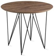 Mesa de Jantar Torre com Tampo MDF Tabaco Base Aco Aramado Preta 90 cm (DIAM) - 55756 Sun House