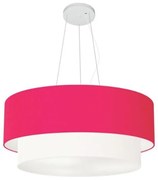 Pendente Cilíndrico Pink e Branco MJ-4082 Para Mesa de Jantar e Estar