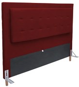 Cabeceira Cama Box Casal 140cm Paris Suede Bordô - Sheep Estofados - Vermelho escuro