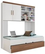 Quarto Infantil Modulado 2 Portas Com Bicama Chiara Carvalho/Branco -