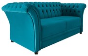 Namoradeira Chesterfield Sofia Suede Azul Turquesa - ADJ Decor