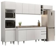 Armário de Cozinha Modulada 5 Peças CP18 Balcão com Pia Inox Branco -