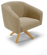 Poltrona Decorativa Giratória MA30 Stella Suede D03 - D'Rossi - Marrom Rato