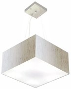 Lustre Pendente Quadrado Vivare Md-4005 Cúpula em Tecido 21/35x35cm - Bivolt
