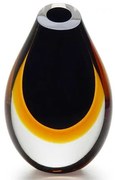 Gota Baixa Bicolor Preta com Âmbar Murano Cristais Cadoro